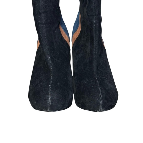 Colin Stuart Womens Black Blue‎ Brown Zip Stiletto Heel Booties Suede Size 11 - Picture 5 of 9